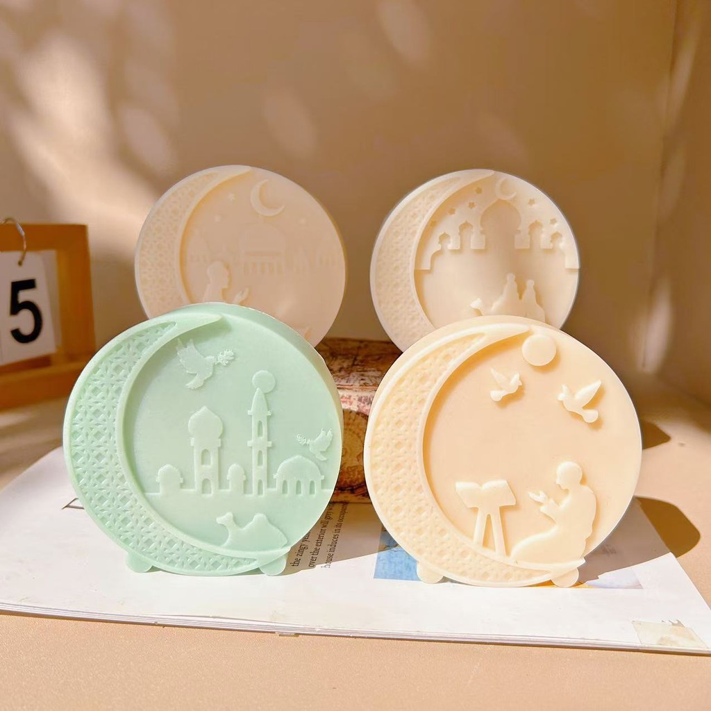 

New Moon Silicone Mold for Ramadan Moon Candle Mold DIY Star Aromatherapy Candle Dropping Soap, Festival Artwork Home Decoration