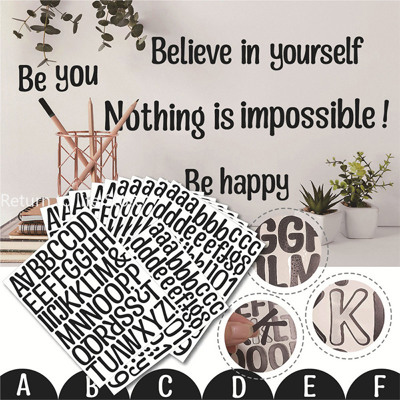 

2 in es Waterproof Alphabet Letter Number DIY Personalized Name Stickers Decals Vinyl for Mailbox Wall Scrapbook Stationery S