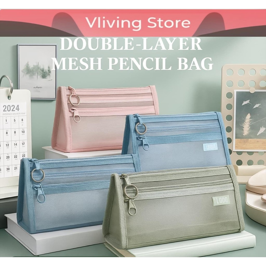 

Tempat Pensil Jaring Transparan 2 Lapis – Ukuran Besar, Cocok untuk Sekolah