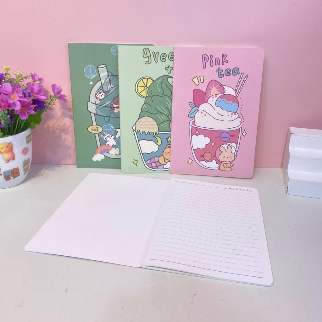 

HYPE N FANCY BUKU STANDAR A5 MINUMAN KELINCI BOBA BK-1997 BOOK Notebook bergaris A5 Diary Journal bergaris Garis-garis