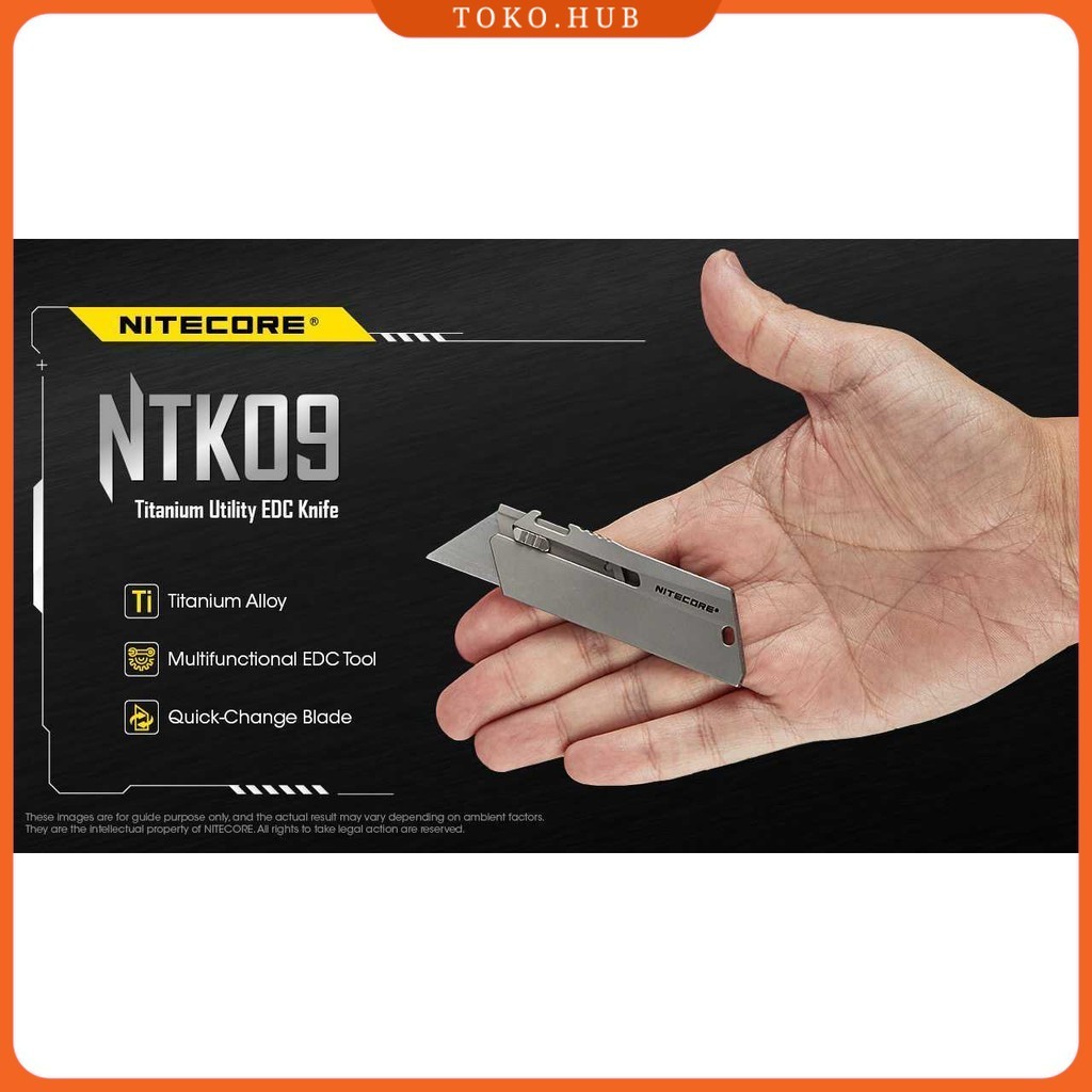 NITECORE Pisau Cutter Quick Change Blade Utility Knife Titanium Alloy - NTK09