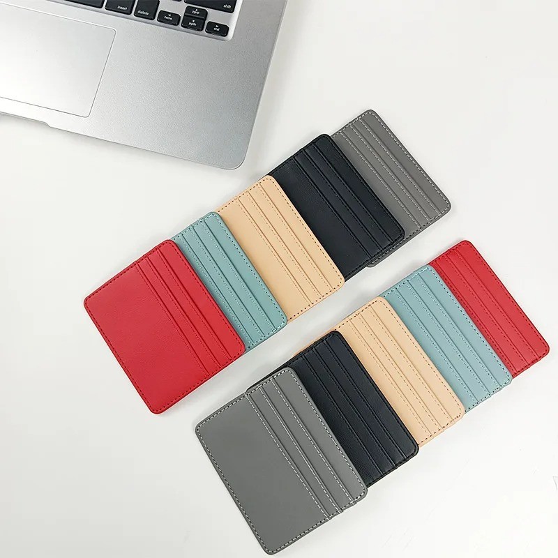 

Genuine PU Leather ID Card Holder Slim Multi Slot Wallet for Credit Bank Cards and Business Cards RFID Blocking Protective Case