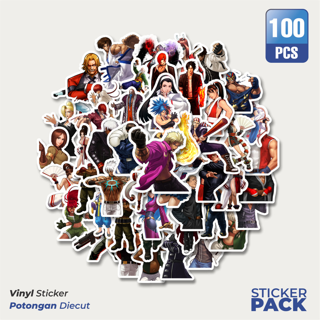 

100 PCS STIKER Stiker Game Series King Of Fighter Character Mix 7 Waterproof Aesthetic- Untuk Laptop, Motor, dan Helm - Paper Stationery Pack