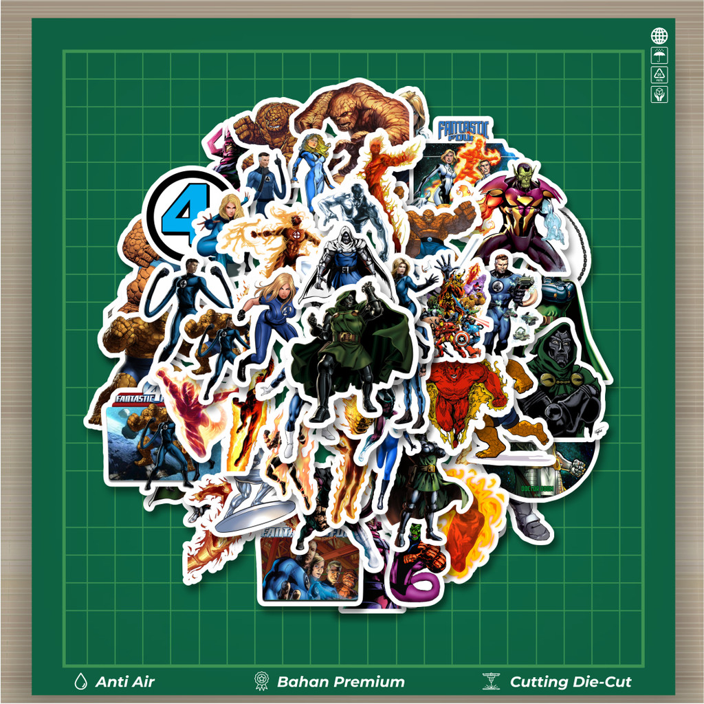 

HOT 50 PCS STIKER Stiker Marvel Series Fantastic Four Karakter Kartun Mix Stiker Fashion Cars Decal Dingin Kartu Album Custom Vinyl Anti Air- Sticker Aesthetic Buku Journal Koper Casing HP Tablet Laptop Helm Motor Botol Minum
