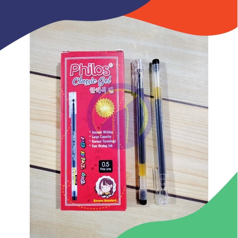 

(Lusin) Pena Gel Classic Philos PH-889 0.5 mm Hitam (Min Order 6 Lusin)