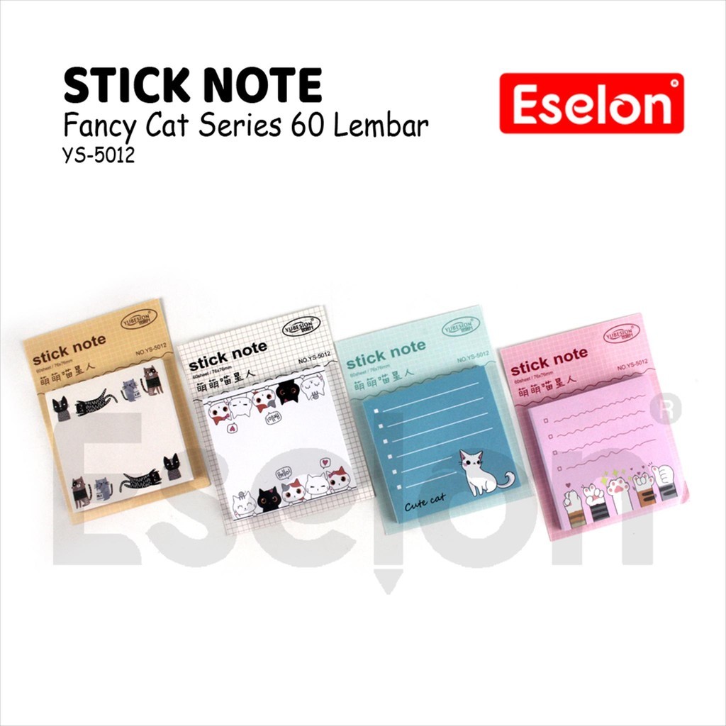

♚Stick Notes Kertas Color Motif Kucing / Stick Notes 76*76 CAT YS-5012♚