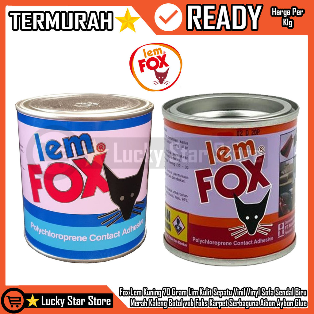 

Lem Fox Foks Fok Merah Kuning 70 Gr Gram Karpet Sendal Kulit Kayu Hpl Karet Biru Kaleng Serbaguna Jok Mobil Vinil Vinyl Triplek Teriplek Bahan Kardus Multifungsi Plastik Pelastik Laminasi Sepatu Carpet ANN Glue Perekat Tape