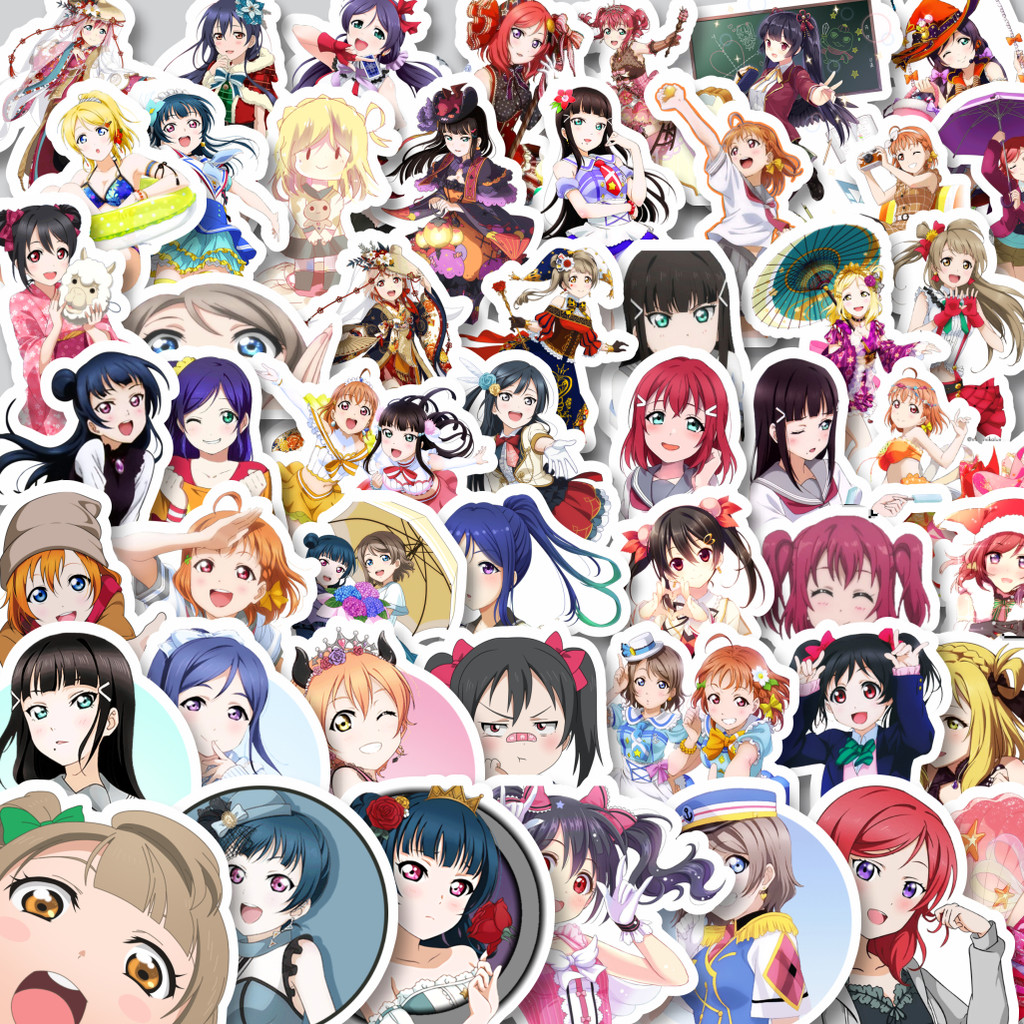 

Stiker Cutting Pack Stiker Anime Series Love Live Character Mix 10 Isi 100Pcs Series Aesthetic Lucu Keren Untuk Koper Bahan Vynil