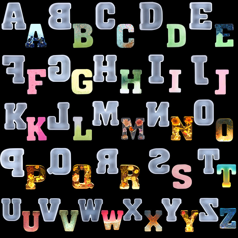 

A to Z Large Letter Silicone Mold Capital Alphabet Epoxy Molds DIY Jewelry Craft Candle Making Birthday Party Cake Home Decor