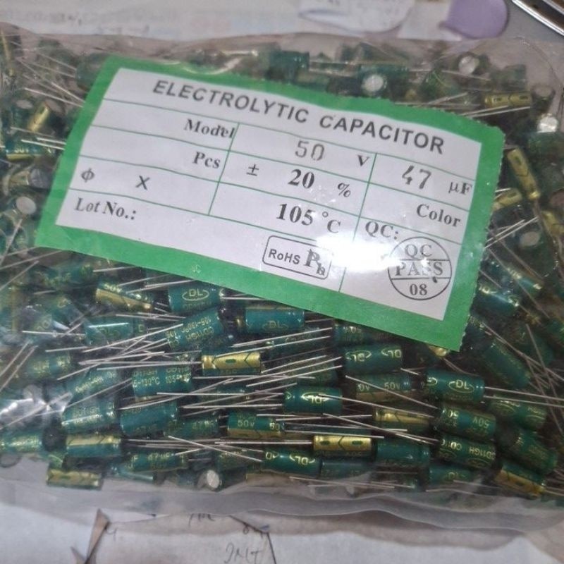 NEW PRODUK 1000 pcs Capasitor elco 47 uf 50v , kapasitor elko 47uf 50v TERLARIS