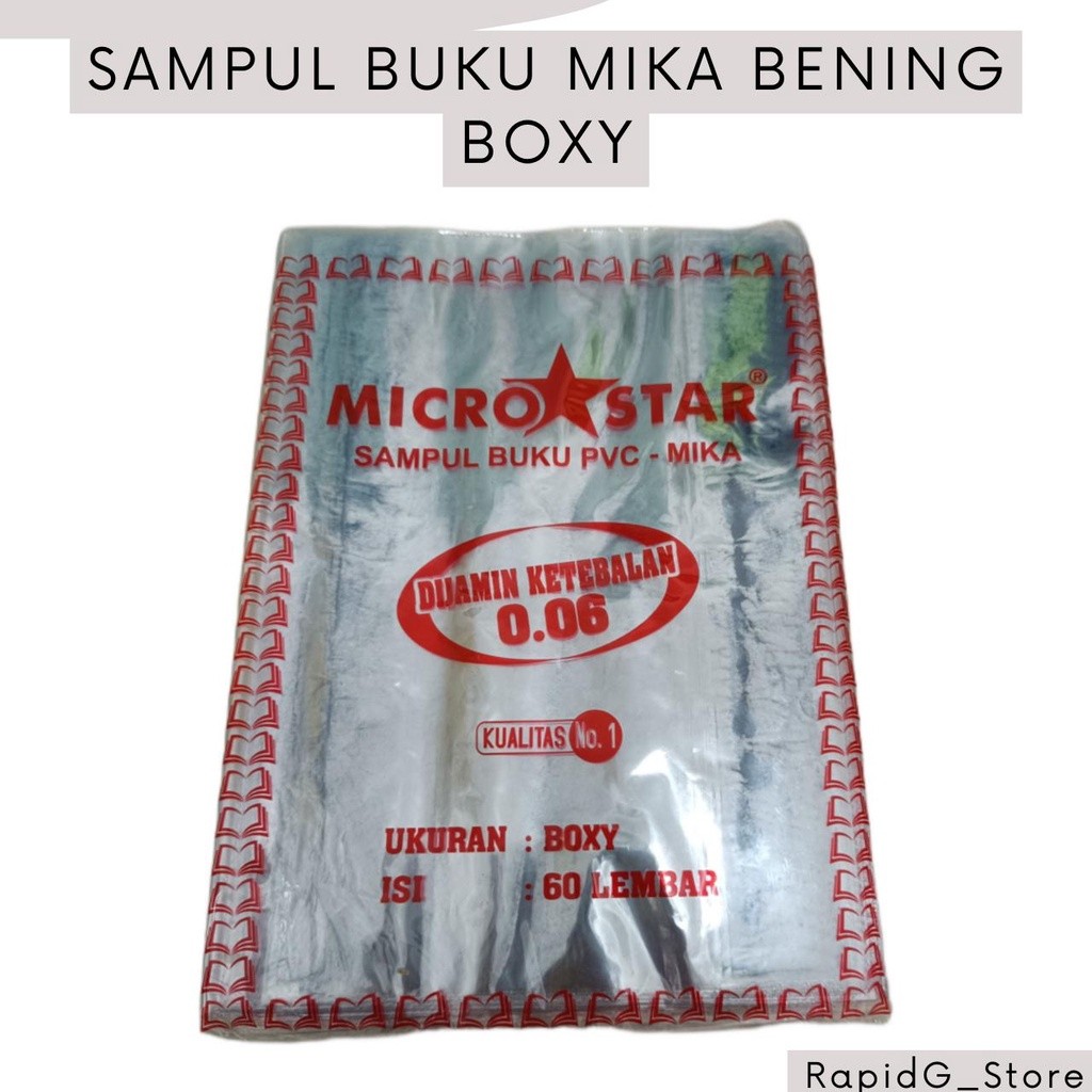

Sampul Mika Bening Boxy Besar | Isi 10 Lembar Plastik Sampul Buku Campus