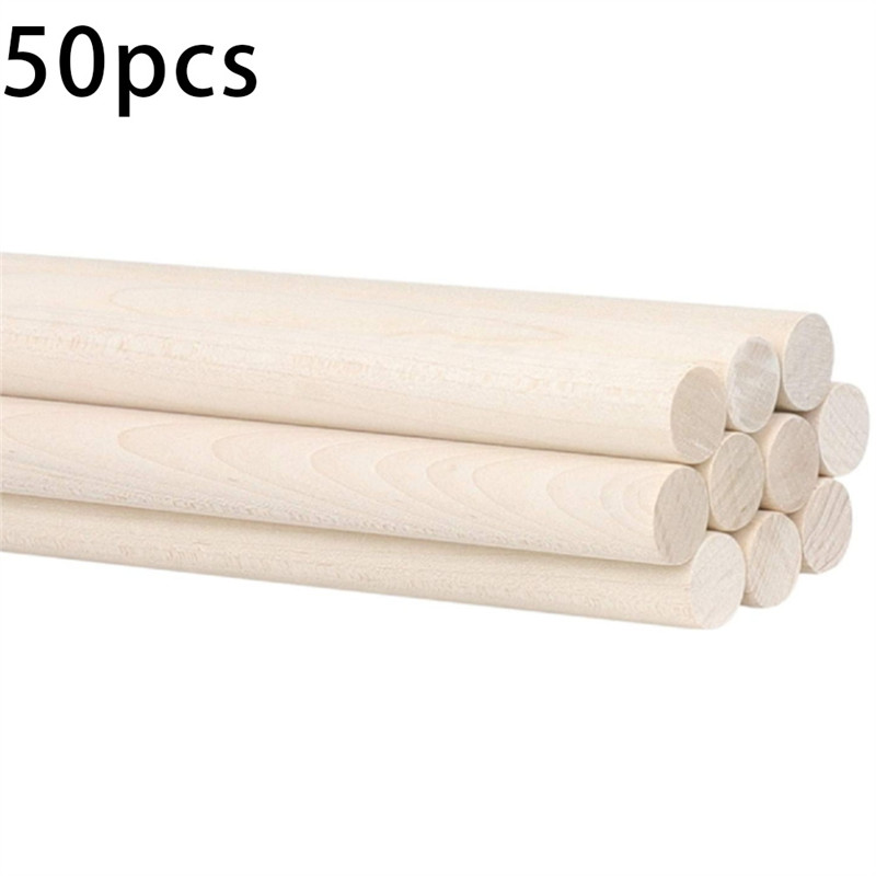 

HGHO 50Pcs Wooden Dowel Rods Unfinished Wood Dowels, Solid Hardwood Sticks For Crafting, Macrame, DIY & More, Sanded Smooth