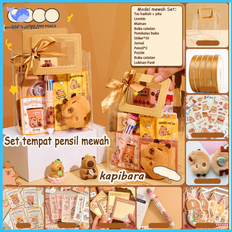

[Penjual Lokal]Kotak Pensil Belajar Anak Set Buku Catatan Alat Tulis Sekolah Set Alat Belajar Anak Deluxe