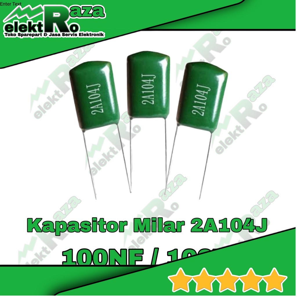 Kapasitor Milar 100nf 104 100 Volt | Capasitor Mylar 104J 2A104J 100V