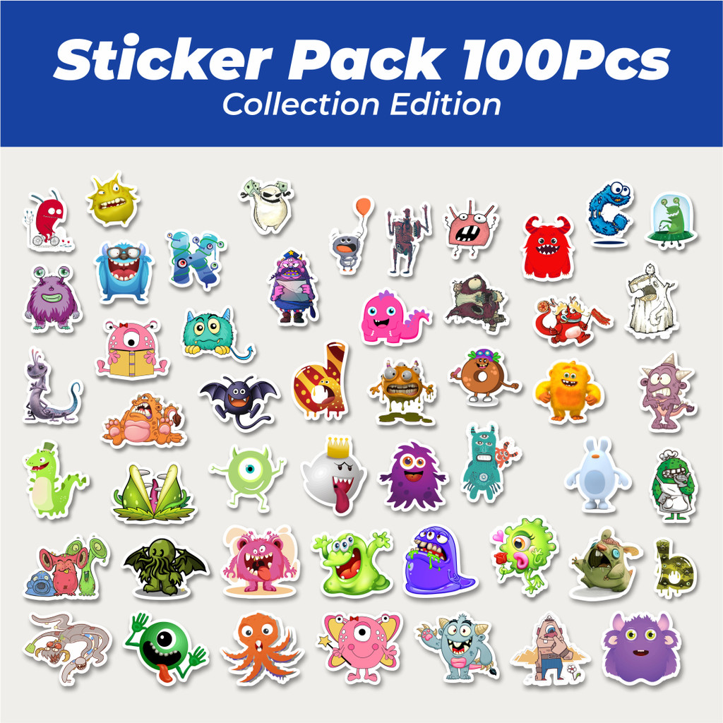 

Hot Stiker Monster Art Illustration Karakter Mix 3 Lucu Anti Air Stikers Berperekat Waterproof Sticker Decal Buat Motor Helm Buku Journal Koper Casing HP Laptop Botol Minum