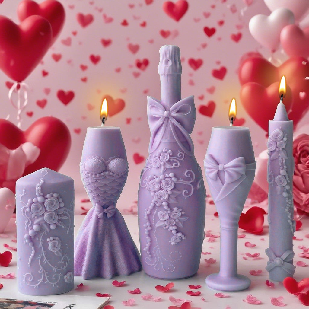 

Wedding Champagne Bottle Silicone Mold DIY Aroma Candle Mould Goblet Cylinder Candle Making Supplies Bridal Decor Craft