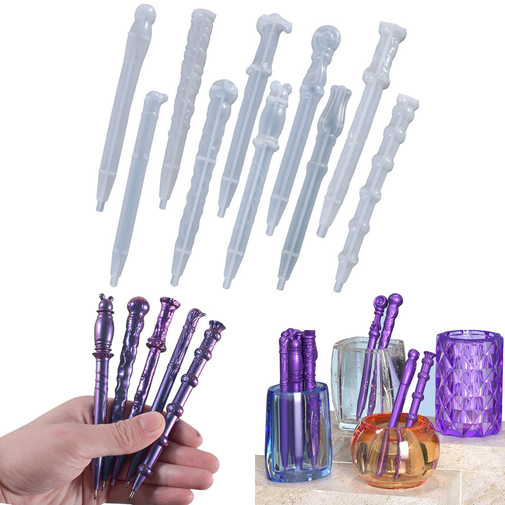 

DIY Crystal Epoxy Resin Mold Irregular Shape Magic Wand Ballpoint Pen Silicone Mold Handmade Crafts Tool Resin Casting Molds