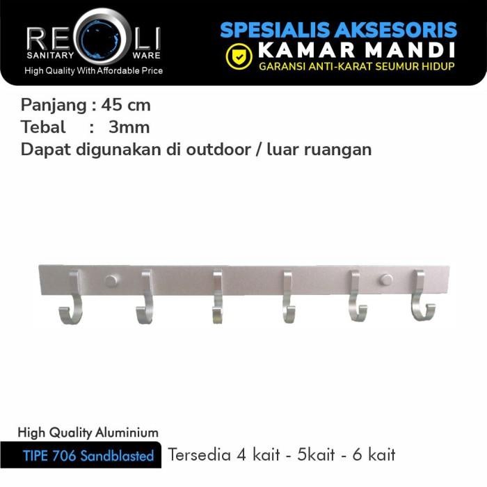 Kapstok Aluminium 6 Hook REOLI

