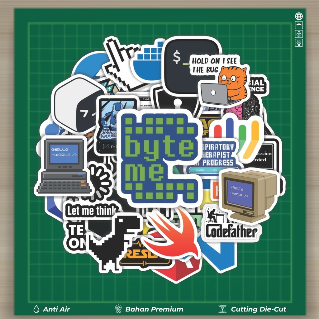 

HOT 50 PCS STIKER Stiker Logo IT Programer V1 Stiker Fashion Cars Decal Dingin Kartu Album Custom Vinyl Anti Air- Sticker Aesthetic Buku Journal Koper Casing HP Tablet Laptop Helm Motor Botol Minum