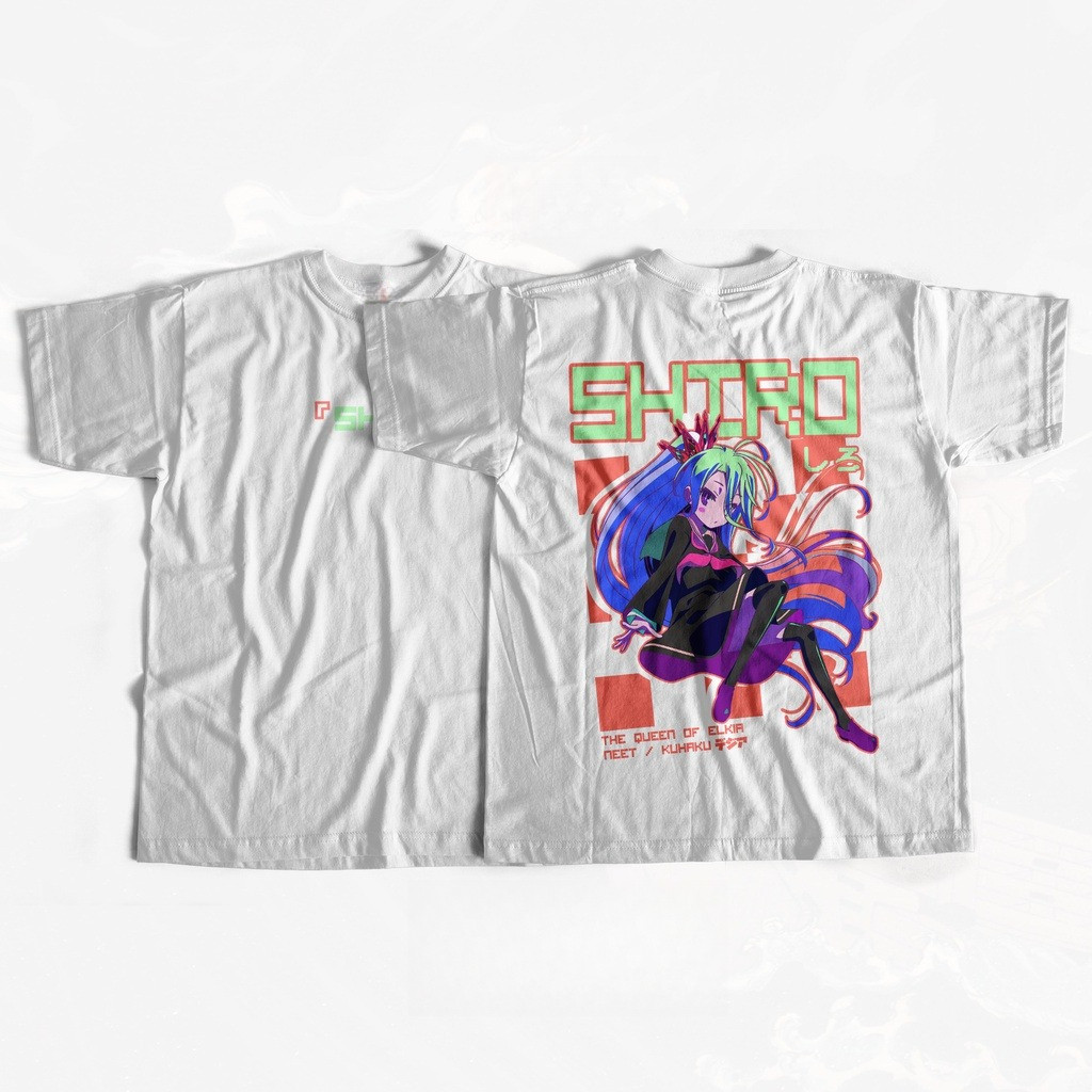 Kaos SHIRO KUHAKU SORA NO GAME NO LIFE BAJU JEPANG ANIME MANGA T-Shirt