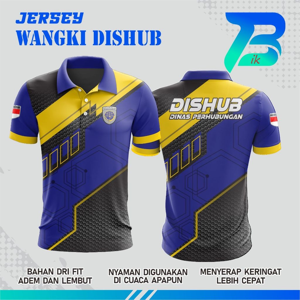 JERSEY WANGKI DISHUB FULLPRINT / KAOS KERAH DINAS PERHUBUNGAN DRYFIT / WANGKI DINAS PERHUBUNGAN