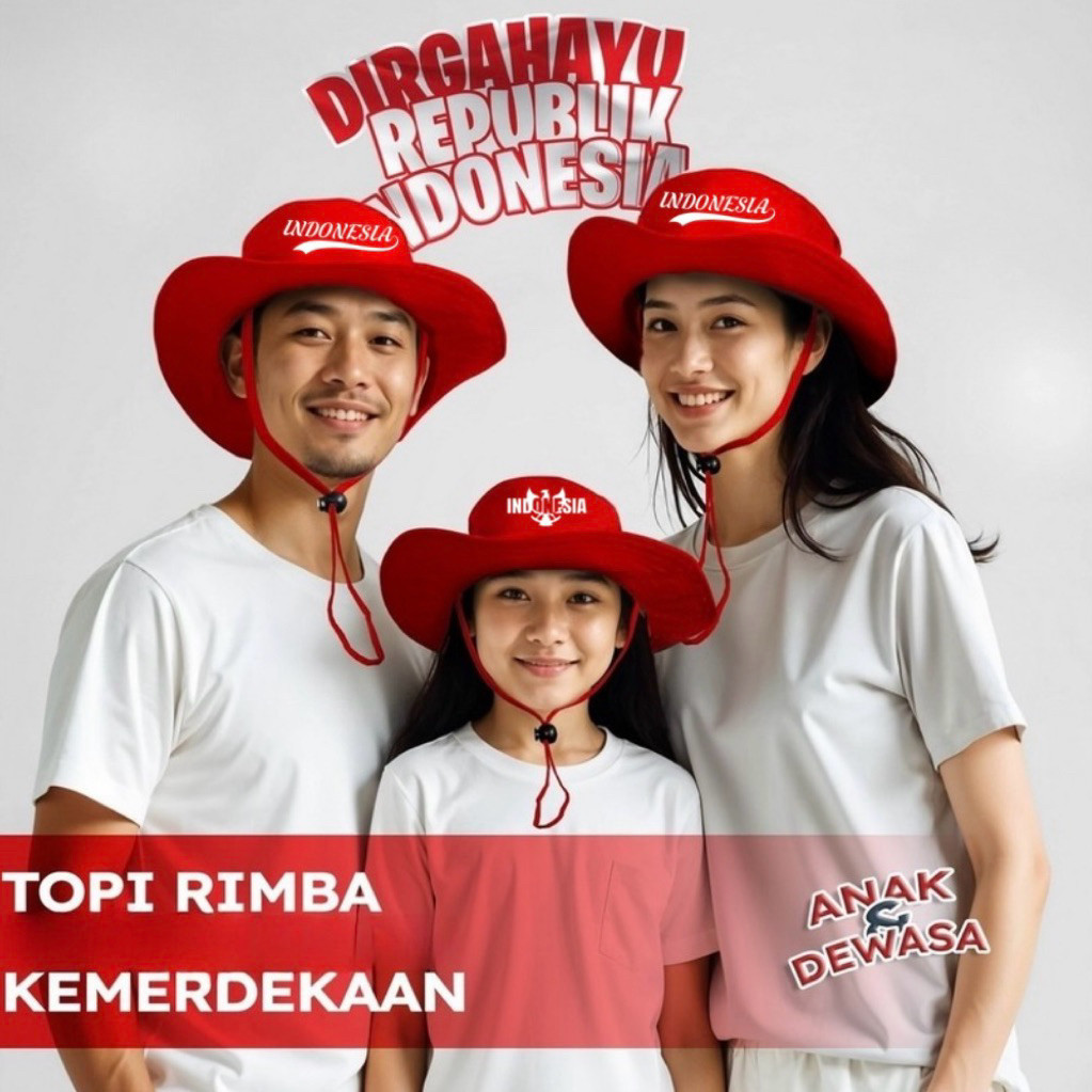 GRATIS BORDIR NAMA - Topi 17 Agustus 2025 Dirgahayu Republik Indonesia Topi Kemerdekaan Bordir Indon