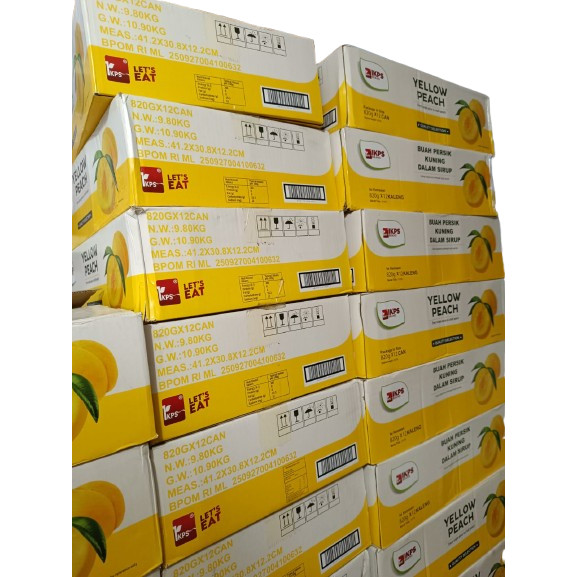

Yellow peach in halves IKPS 820 gram dus isi 12 can
