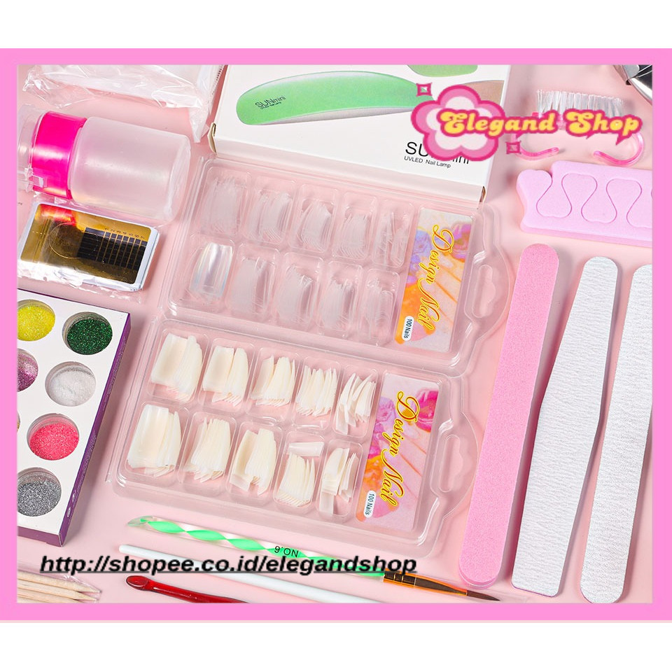 Nail Acrylic Powder and Liquid Monomer Nails Art Decoration For Manicure Set Kit Crystal Nail Glitte