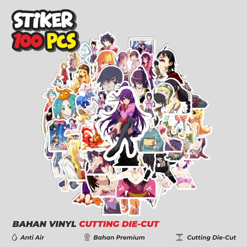 

Terbaru! 50 pcs Stiker Game Series Monogatari Karakter Mix 5 Dekorasi Lucu Kreatif untuk Notebook, Skateboard, HP
