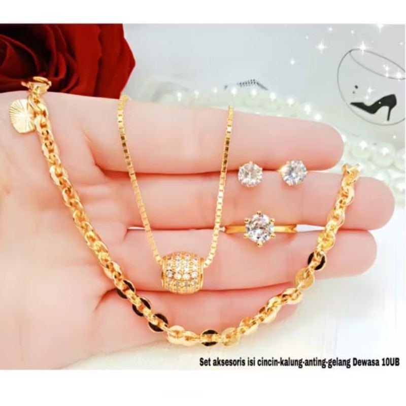 COD SET PERHIASAN NORI GOLD TITANIUM  WANITA DEWASA 24K