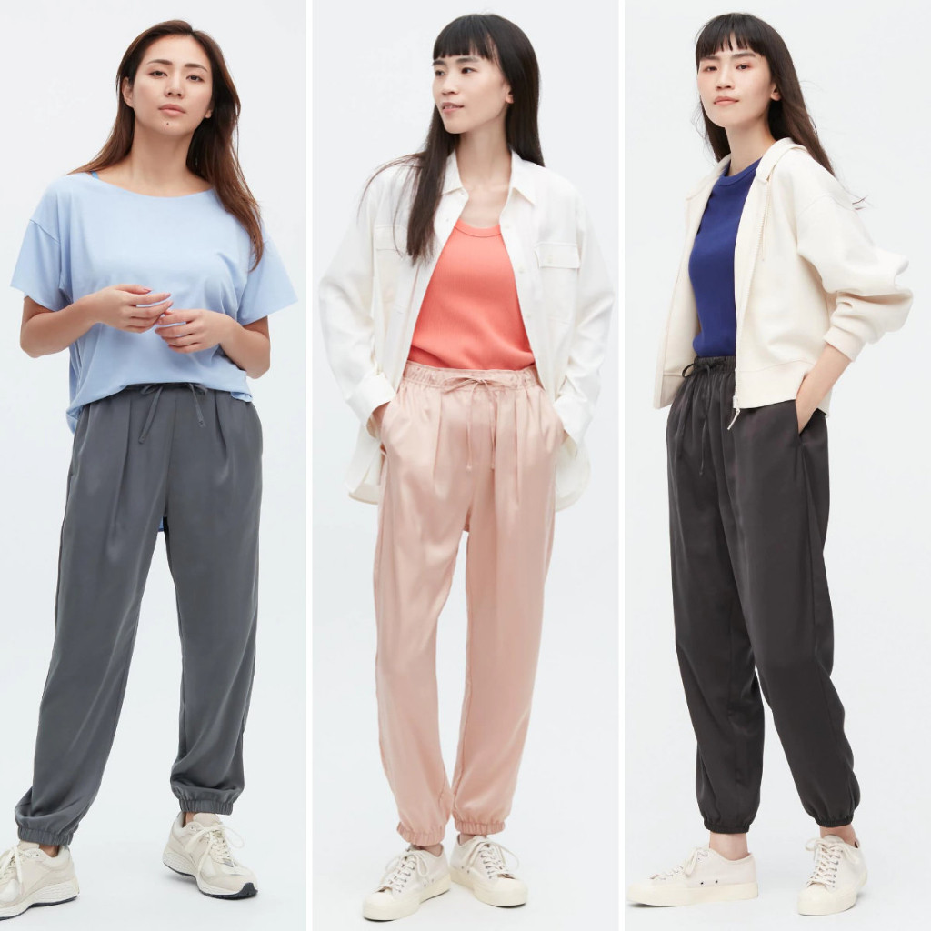 Celana Joger Wanita Uniqlo Satin Drape Jogger Pants Original