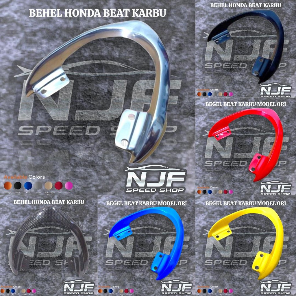 Begel Behel belakang Beat karbu model ori Behel Beat Karbu Chrome Krom Poles Variasi Begel Planger B