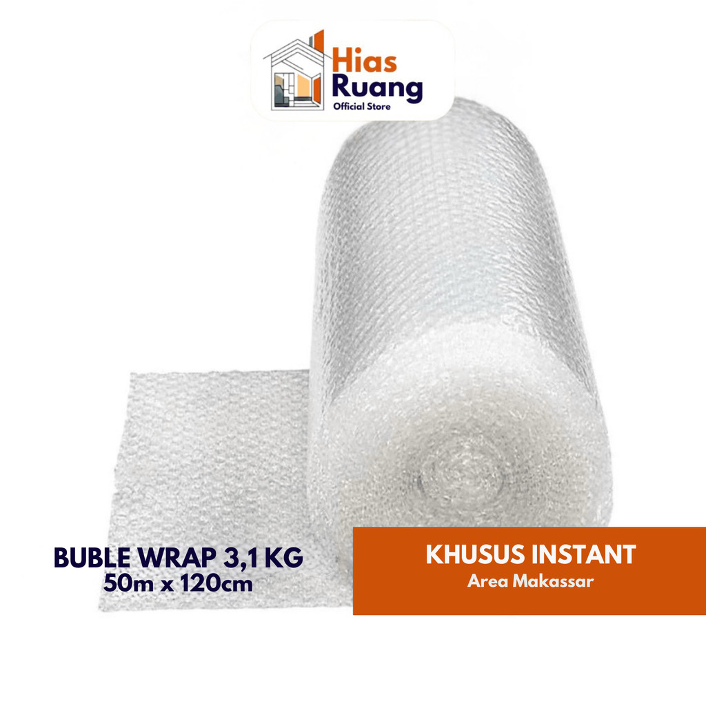 

[3,1 kg] Bubble Wrap 50 meter x 125 cm Tebal dan Berat 3,1 kg Termurah Full Bubble Non Core Tanpa Core 3 kg Buble Packing Pack Pengganti Dos By hiasRuang ID