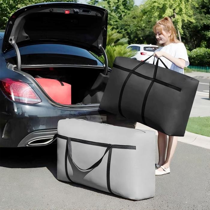 TAS TRAVEL JINJING BESAR PINDAHAN BARANG PAKAIAN WATERPROOF ORGANIZER - Hitam New