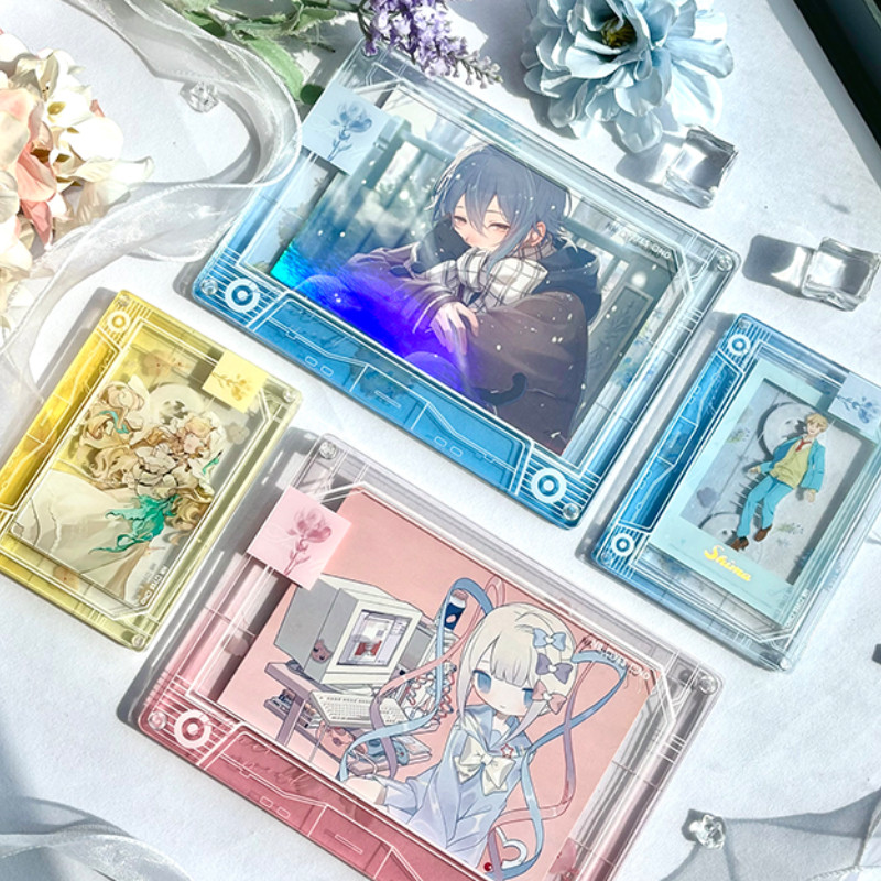 

Floral Language Tape Series Acrylic Photo Frames for 3 Inch Anime Card Display Kpop Photocard Storage with Holder Wholesales New