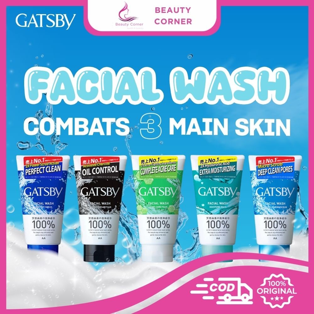 Gatsby Facial Wash - Pembersih Wajah Untuk Pria - 100gr