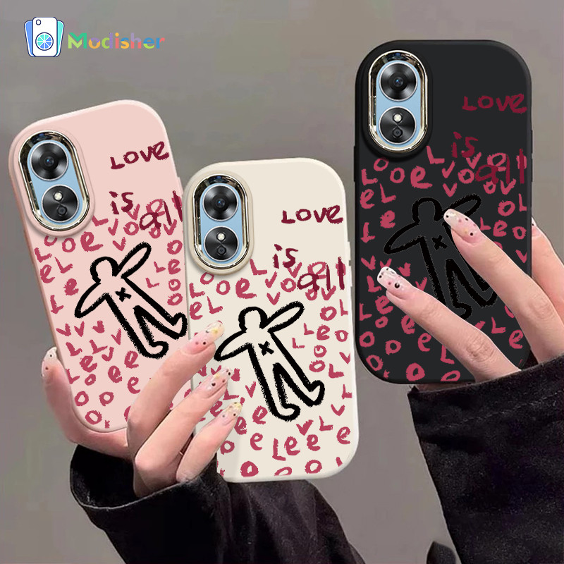 Casing Oppo Huruf grafiti pria kecil Soft Case Lucu Chubby Case Fashion Cocok untuk OPPO A16 A16S A5