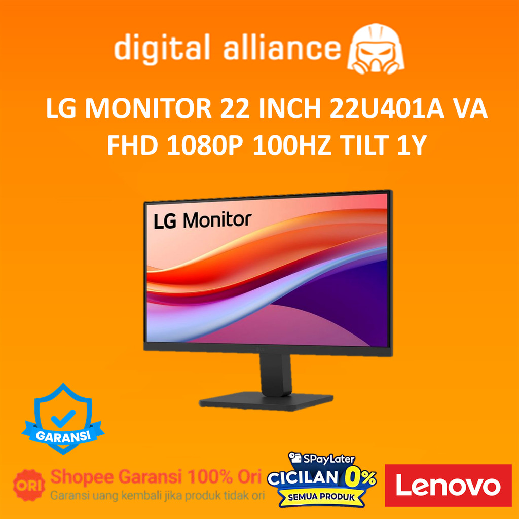 LG MONITOR 22 INCH 22U401A VA FHD 1080P 100HZ TILT 1Y