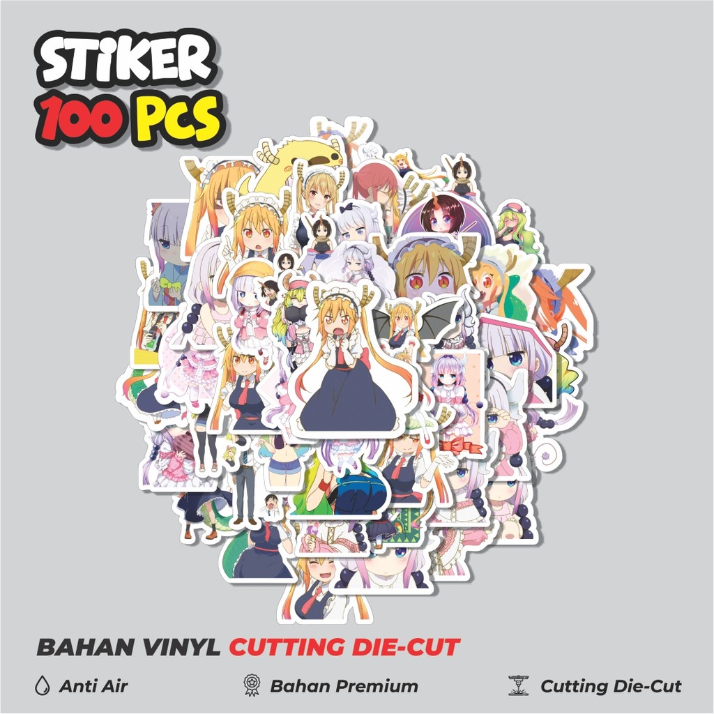 

Terbaru! 50 pcs Stiker Anime Series Miss Kobayashi's Dragon Maid Karakter Mix 1 Dekorasi Lucu Kreatif untuk Notebook, Skateboard, HP