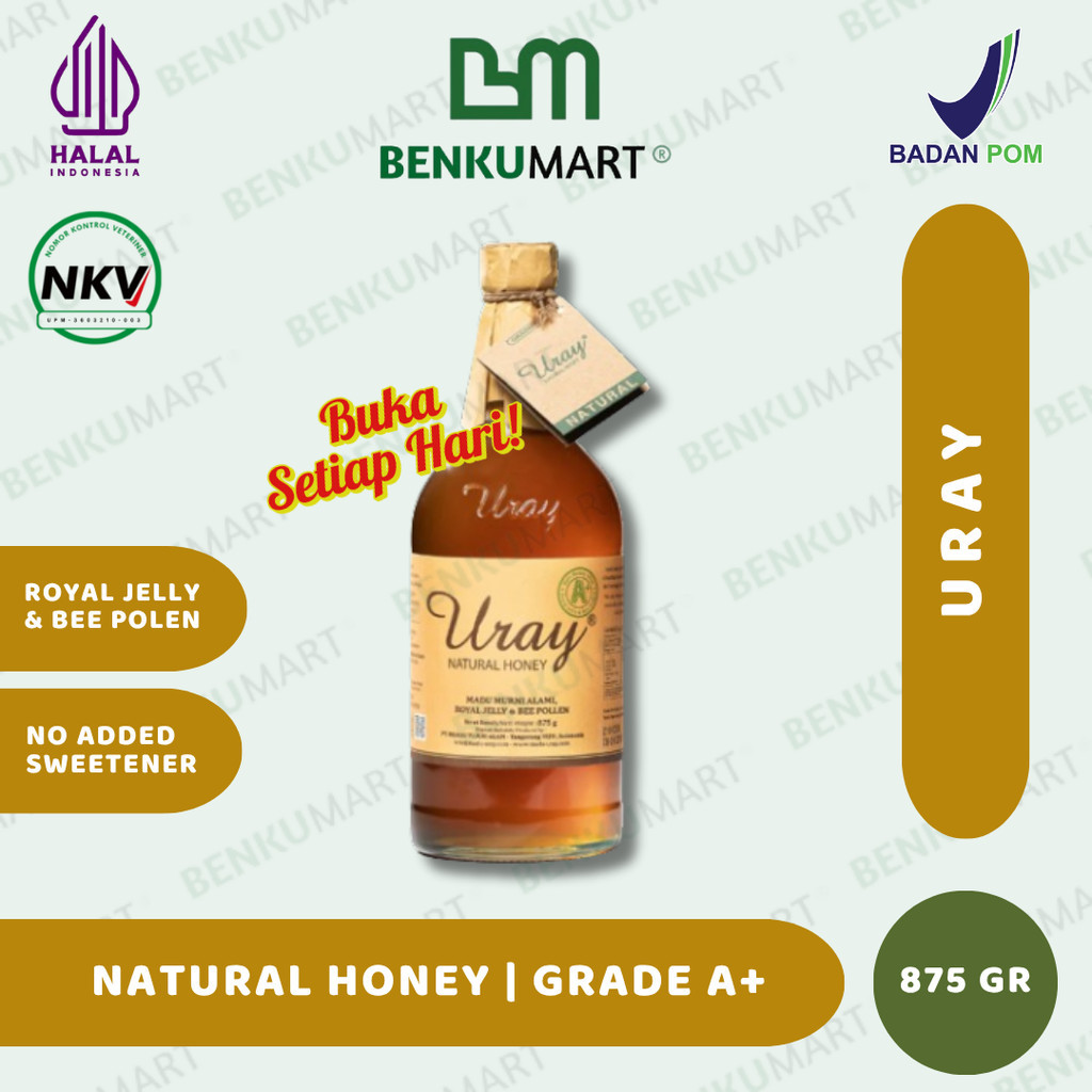 

PROMO Madu Uray 875gr | Grade A+ | Natural Honey 100% | Madu Lebah Alami (875 gr)