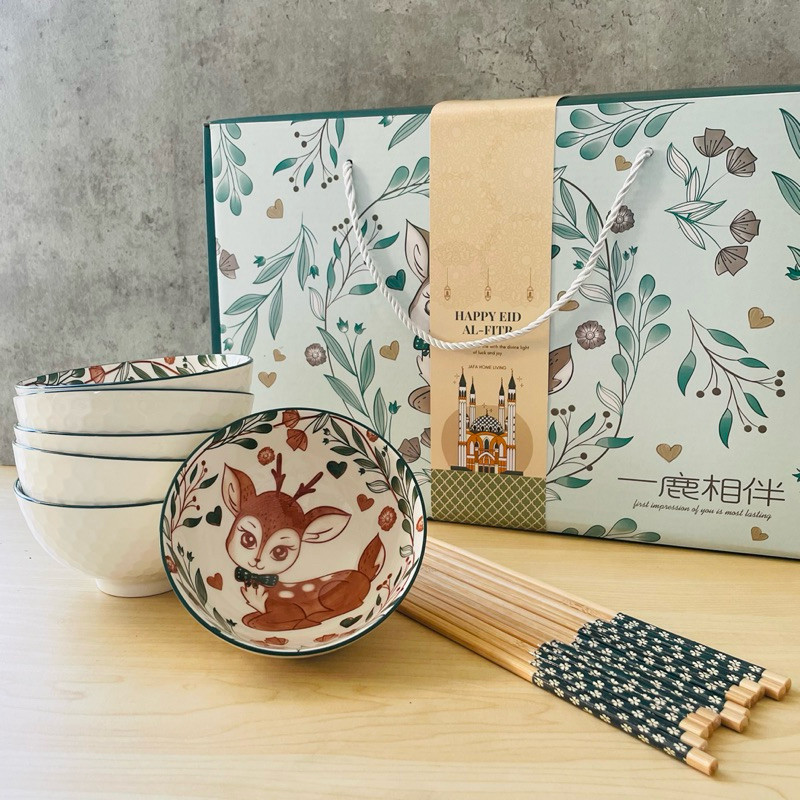 

[JAFA] MASU Hampers Hadiah Unik Mangkuk Motif Rusa Bowl Gift Set Hadiah Premium Quality