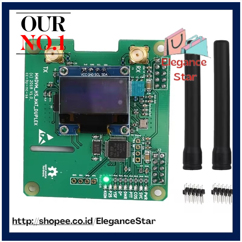 MMDVM HS Dual Hat Duplex MMDVM Hotspot P25 for DMR YSF NXDN Pi Revision 1.0 + OLED