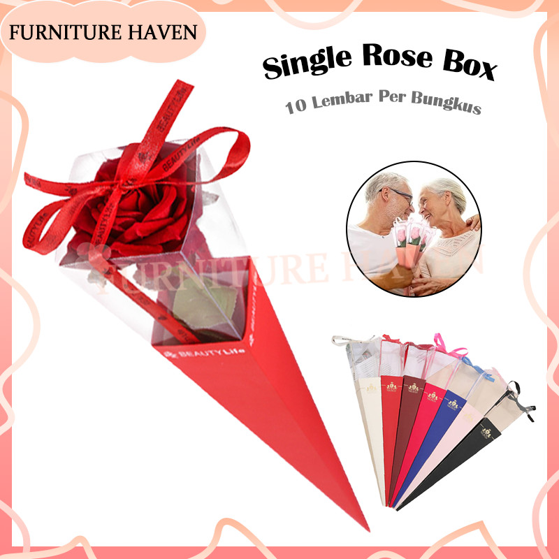 

Box Mika Plastik Bunga Satuan /Single Rose Box Wrapping Mawar/Plastik Bunga Satuan Box Bunga Satuan