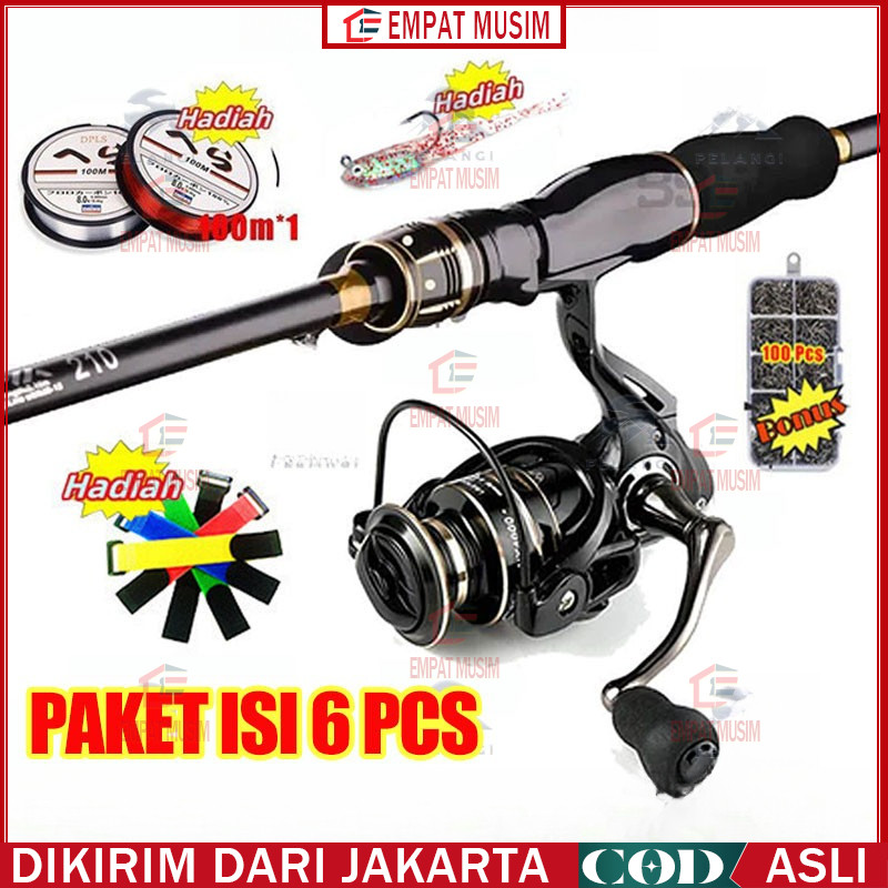 joran pancing 1.65m-2.7m 2 bagian pancing reel 2000 3000 5000 7000 joran spining reel pancing/Karbon