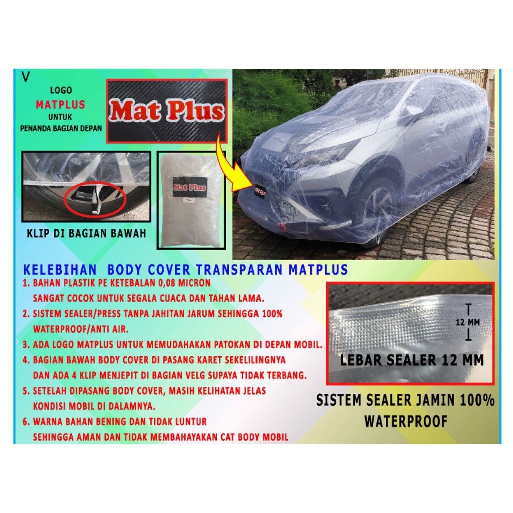 

Body Cover Alphard Vellfire Biante Lexus LM Delica Elgrand Sarung Tutup Mobil Plastik Bening Minibus L Outdoor Transparan Anti Air Waterproof Tidak tembus Hujan