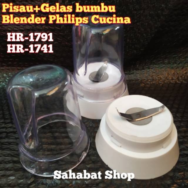 GELAS MILL BUMBU + Pisau Blender PHILIPS CUCINA HR 1791 1741 2940