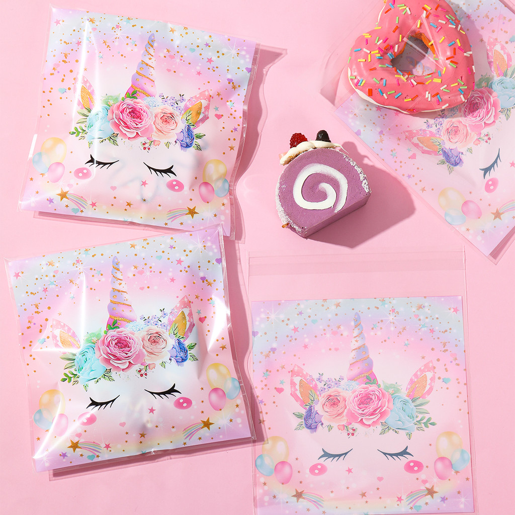 

50PCS Unicorn Party Gift Bag Birthday Party Decoration Candy Packaging Bags Baby Shower Kids Favor Party Supplies