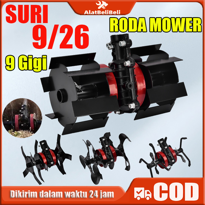 9 GigiAlat Penggembur Tanah Mesin Potong Rumput Cakar Cangkul Lurus Sekop TILLING HEAD 26/9 Cocok un