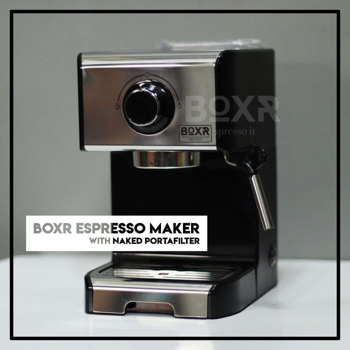BOXR Espresso Maker Mesin Kopi Espresso Machine Cappuccino Latte Art - Hitam
