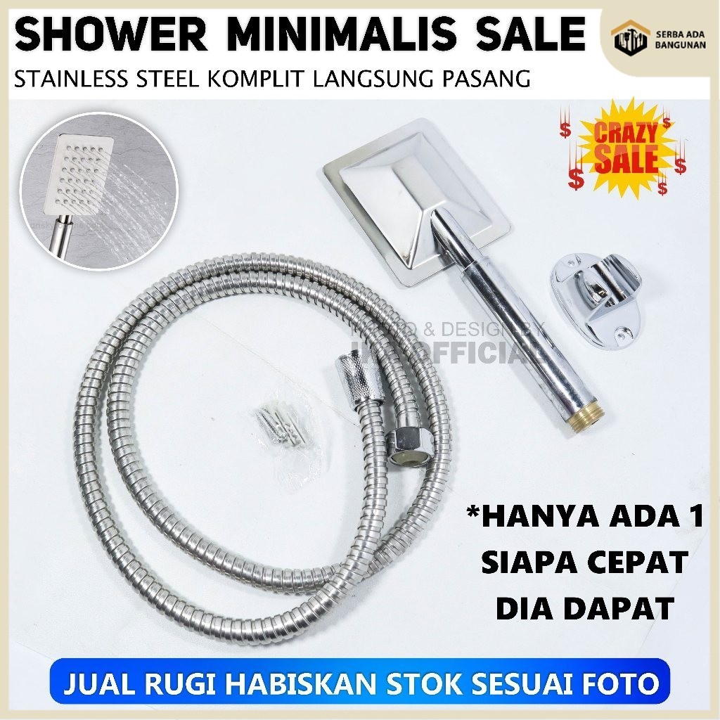 SAB Kepala Shower Turbo Bertekanan Tinggi Shower Adjustable Massage hand shower set komplit minimali